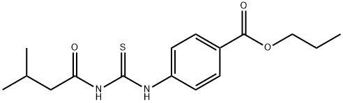 propyl 4-({[(3-methylbutanoyl)amino]carbonothioyl}amino)benzoate Struktur