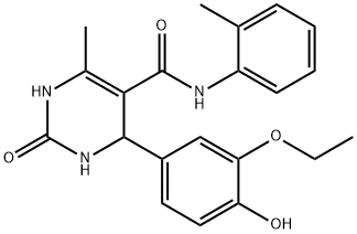 4-(3-ethoxy-4-hydroxyphenyl)-6-methyl-2-oxo-N-(o-tolyl)-1,2,3,4-tetrahydropyrimidine-5-carboxamide Struktur