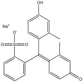 sodium:2-[(E)-(4-hydroxy-2-methylphenyl)-(2-methyl-4-oxocyclohexa-2,5-dien-1-ylidene)methyl]benzenesulfonate Struktur