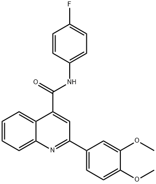 2-(3,4-dimethoxyphenyl)-N-(4-fluorophenyl)quinoline-4-carboxamide Struktur