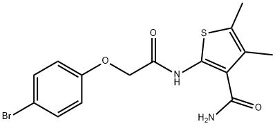 2-{[(4-bromophenoxy)acetyl]amino}-4,5-dimethyl-3-thiophenecarboxamide Struktur