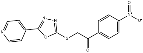 1-(4-nitrophenyl)-2-((5-(pyridin-4-yl)-1,3,4-oxadiazol-2-yl)thio)ethan-1-one Struktur