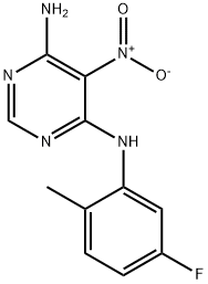 N4-(5-fluoro-2-methylphenyl)-5-nitropyrimidine-4,6-diamine Struktur