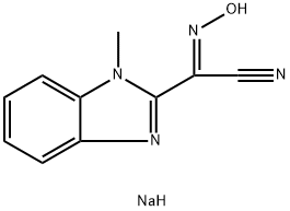 Sodium oxo-imino-(1-methyl-1H-benzoimidazol-2-yl)-acetonitrile Struktur