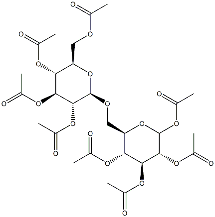 D-Glucopyranose,6-O-(2,3,4,6-tetra-O-acetyl-b-D-glucopyranosyl)-,1,2,3,4-tetraacetate Struktur