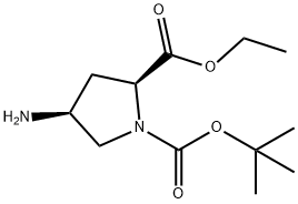 4-amino-1,2-Pyrrolidinedicarboxylic acid 1-(1,1-dimethylethyl) 2-ethyl ester, (2S,4S) Struktur