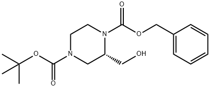 (S)-1-BENZYL 4-TERT-BUTYL 2-(HYDROXYMETHYL)PIPERAZINE-1,4-DICARBOXYLATE Struktur