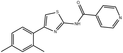 4-Pyridinecarboxamide, N-[4-(2,4-dimethylphenyl)-2-thiazolyl]- Struktur