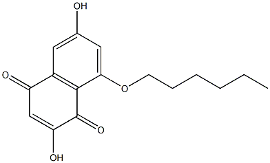 1,4-Naphthalenedione, 8-(hexyloxy)-2,6-dihydroxy- Struktur