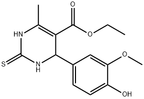 ethyl 4-(4-hydroxy-3-methoxyphenyl)-2-mercapto-6-methyl-1,4-dihydropyrimidine-5-carboxylate Struktur