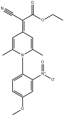 ethyl 2-cyano-2-(1-(4-methoxy-2-nitrophenyl)-2,6-dimethylpyridin-4(1H)-ylidene)acetate Struktur