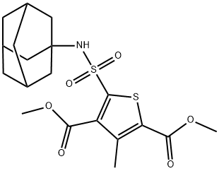 dimethyl 5-(N-((1s,3s)-adamantan-1-yl)sulfamoyl)-3-methylthiophene-2,4-dicarboxylate Struktur