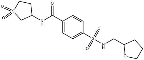 N-(1,1-dioxidotetrahydrothiophen-3-yl)-4-(N-((tetrahydrofuran-2-yl)methyl)sulfamoyl)benzamide Struktur