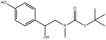 tert-butyl (2-hydroxy-2-(4-hydroxyphenyl)ethyl)(methyl)carbamate Struktur