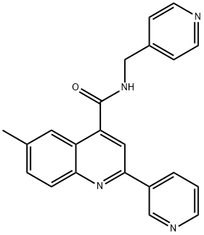 6-methyl-2-pyridin-3-yl-N-(pyridin-4-ylmethyl)quinoline-4-carboxamide Struktur