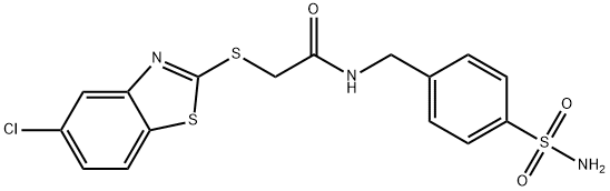 2-[(5-chloro-1,3-benzothiazol-2-yl)sulfanyl]-N-(4-sulfamoylbenzyl)acetamide Struktur