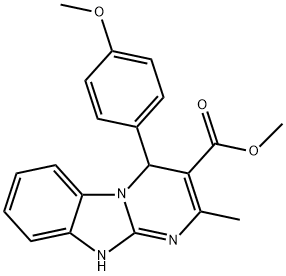 methyl 4-(4-methoxyphenyl)-2-methyl-1,4-dihydropyrimido[1,2-a]benzimidazole-3-carboxylate Struktur