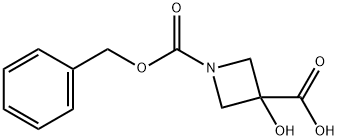 1-[(benzyloxy)carbonyl]-3-hydroxyazetidine-3-carboxylic acid Struktur