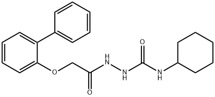 1-cyclohexyl-3-[[2-(2-phenylphenoxy)acetyl]amino]urea Struktur