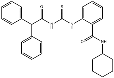 N-cyclohexyl-2-({[(diphenylacetyl)amino]carbonothioyl}amino)benzamide Struktur