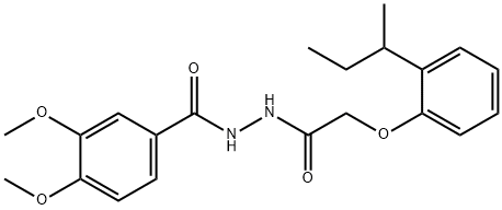 N'-[2-(2-butan-2-ylphenoxy)acetyl]-3,4-dimethoxybenzohydrazide Struktur