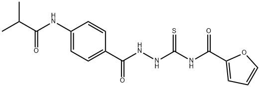 N-[[[4-(2-methylpropanoylamino)benzoyl]amino]carbamothioyl]furan-2-carboxamide Struktur