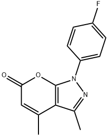 Pyrano[2,3-c]pyrazol-6(1H)-one,1-(4-fluorophenyl)-3,4-dimethyl- Struktur