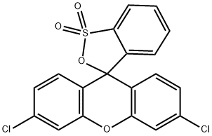 3',6'-dichlorospiro[benzo[c][1,2]oxathiole-3,9'-xanthene] 1,1-dioxide Struktur