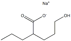 sodium:5-hydroxy-2-propylpentanoate Struktur