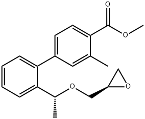 methyl 3-methyl-2'-((R)-1-(((R)-oxiran-2-yl)methoxy)ethyl)-[1,1'-biphenyl]-4-carboxylate Struktur