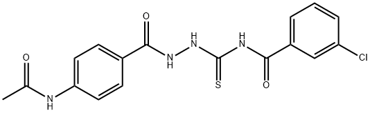 N-[[(4-acetamidobenzoyl)amino]carbamothioyl]-3-chlorobenzamide Struktur