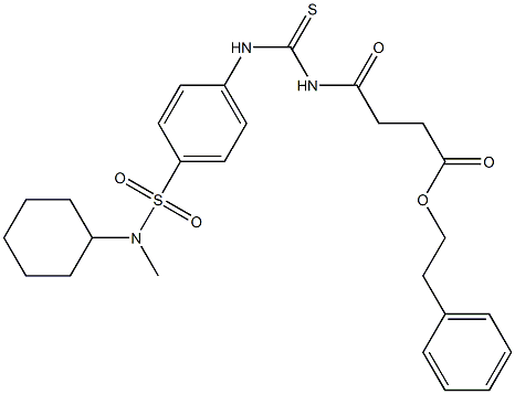 2-phenylethyl 4-({[(4-{[cyclohexyl(methyl)amino]sulfonyl}phenyl)amino]carbonothioyl}amino)-4-oxobutanoate Struktur