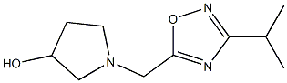 3-Pyrrolidinol, 1-[[3-(1-methylethyl)-1,2,4-oxadiazol-5-yl]methyl]- Struktur