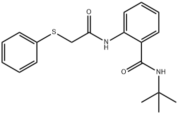 N-tert-butyl-2-[(2-phenylsulfanylacetyl)amino]benzamide Struktur