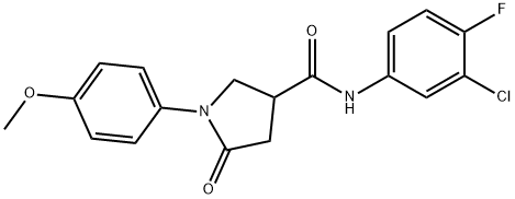 N-(3-chloro-4-fluorophenyl)-1-(4-methoxyphenyl)-5-oxopyrrolidine-3-carboxamide Struktur