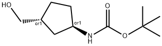 (trans-3-Hydroxymethyl-cyclopentyl)-carbamic acid tert-butyl ester Struktur