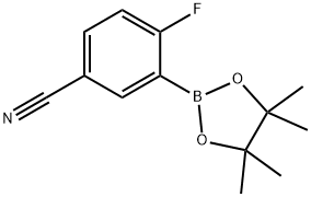 4-Fluoro-3-(4,4,5,5-tetramethyl-1,3,2-dioxaborolan-2-yl)benzonitrile Struktur