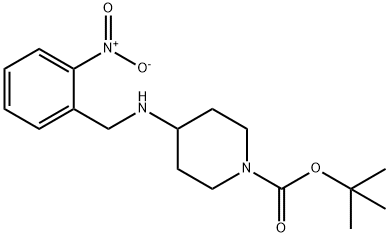 tert-Butyl 4-(2-nitrobenzylamino)piperidine-1-carboxylate Struktur