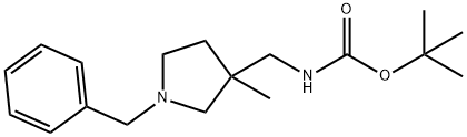 tert-butyl N-[(1-benzyl-3-methylpyrrolidin-3-yl)methyl]carbamate Struktur