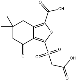 3-carboxymethylsulfonyl-6,6-dimethyl-4-oxo-4,5,6,7-tetrahydrobenzo[c]thiophene-1-carboxylic acid Struktur