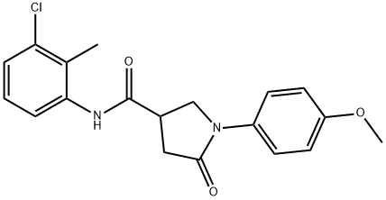 N-(3-chloro-2-methylphenyl)-1-(4-methoxyphenyl)-5-oxopyrrolidine-3-carboxamide Struktur