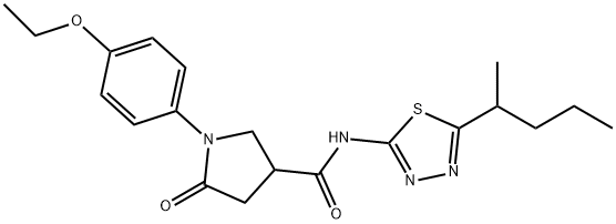 1-(4-ethoxyphenyl)-5-oxo-N-(5-pentan-2-yl-1,3,4-thiadiazol-2-yl)pyrrolidine-3-carboxamide Struktur