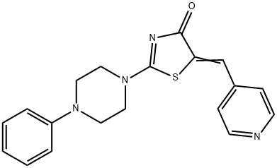 (5Z)-2-(4-phenylpiperazin-1-yl)-5-(pyridin-4-ylmethylidene)-1,3-thiazol-4(5H)-one Struktur