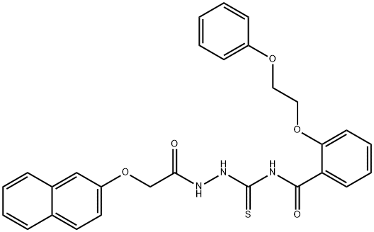 N-({2-[(2-naphthyloxy)acetyl]hydrazino}carbonothioyl)-2-(2-phenoxyethoxy)benzamide Struktur