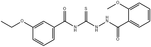 3-ethoxy-N-{[2-(2-methoxybenzoyl)hydrazino]carbonothioyl}benzamide Struktur