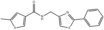 5-methyl-N-[(2-phenyl-1,3-thiazol-4-yl)methyl]thiophene-3-carboxamide Struktur