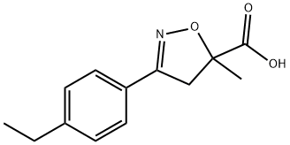 3-(4-ethylphenyl)-5-methyl-4,5-dihydro-1,2-oxazole-5-carboxylic acid Struktur