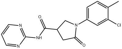 1-(3-chloro-4-methylphenyl)-5-oxo-N-pyrimidin-2-ylpyrrolidine-3-carboxamide Struktur