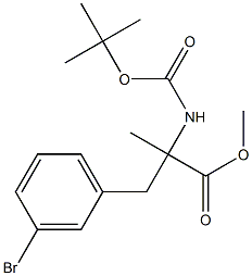 methyl 3-(3-bromophenyl)-2-(tert-butoxycarbonylamino)-2-methylpropanoate Struktur