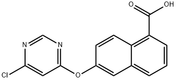 6-(6-chloro pyrimidin-4-yloxy)naphthalene-1-carboxylic acid Struktur